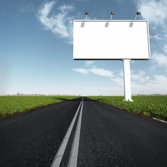 the billboard and road outdoor