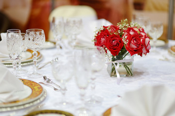 Table set for an event party