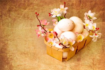 Easter background with Easter eggs