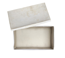 Top view of carton box isolated on white background