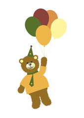 Smiling Teddy bear with balloons