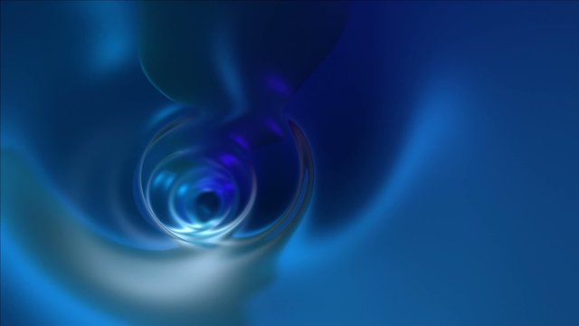 Blue abstract tunnel. Progressive looping CG Animation.