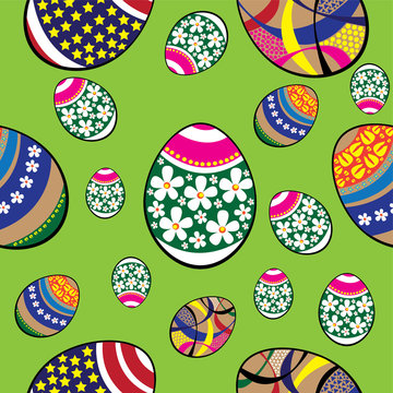 vector seamless easter eggs pattern © aleksbond