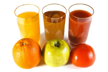 fruit and juice from them in glasses