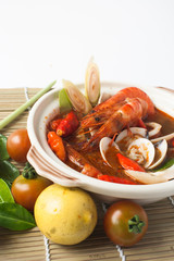tom yum spicy seafood soup