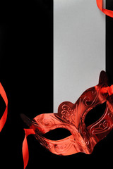 Vintage carnival mask with blank banner