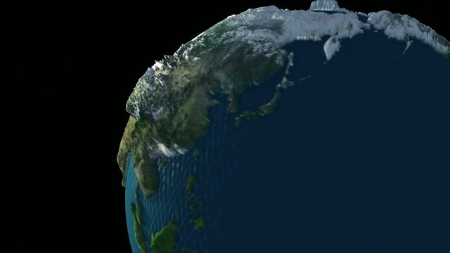 Rotating Earth Globe that has exaggerated terrain map.