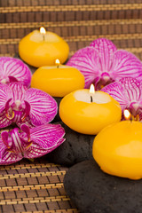 spa therapy event with burning candles