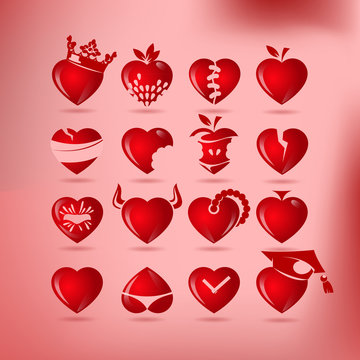 set of symbol heart, vector