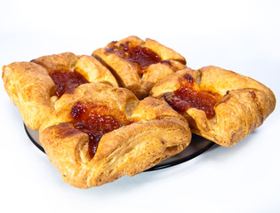 Puff fancy bread with jam