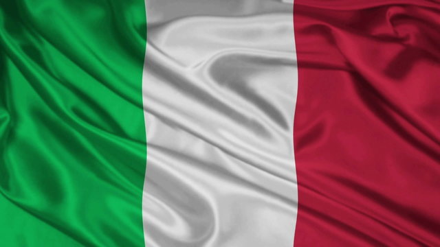 Italian flag: the flag of Italy waving