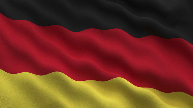 German flag: the flag of Germany waving