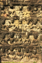 Decorative wall carving, Terrace of the Leper King, Cambodia