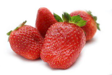 Beautiful strawberries isolated on white
