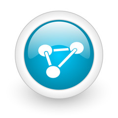 chemistry blue circle glossy web icon on white background