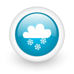 weather forecast blue circle glossy web icon on white background