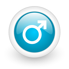 sex blue circle glossy web icon on white background