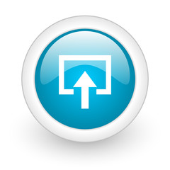 enter blue circle glossy web icon on white background
