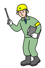 打音検査する作業員