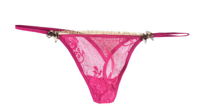 Pink thong with bows
