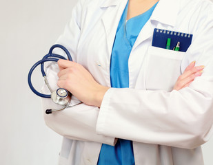 A portrait of a female doctor in uniform