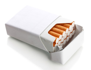 Box of cigarettes, isolated on a white