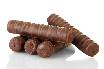 Chocolate sweets isolated on white