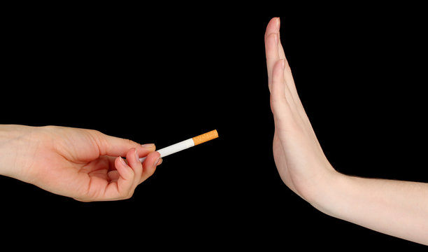 Concept: stop smoking, on black background