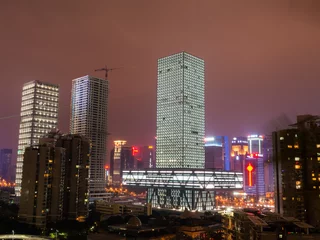 Fototapete Rund Gebäude der Börse in Shenzhen © imphilip
