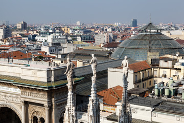 Aerial View on Milan from the Roof of Cathedral, Italy