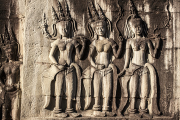 Apsara. Latch on rock. Siem Reap. Cambodia