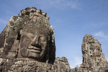 Fototapeta na wymiar Bayon twarzy Angkor Thom, Siem Reap, Kambodża.