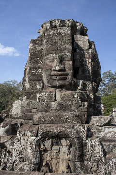 Bayon face Angkor Thom, Siem Reap, Cambodia.