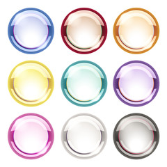 Futuristic Round Neon Button - collection one