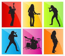 Music band set vector background