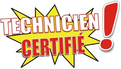 étiquette technicien certifié