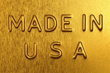 Made in USA Engraved on a Golden Background