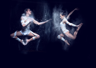 Obraz na płótnie Canvas Taniec jumping Passion para.