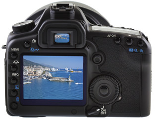 port de Bastia sur écran appareil photo