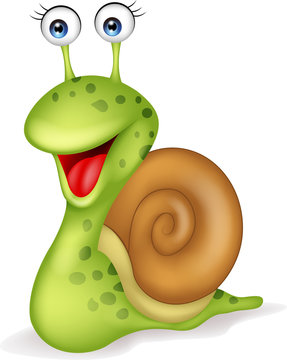 Smiling snail cartoon