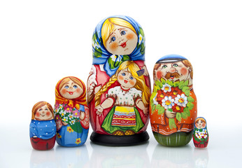 Nested doll - a Old national Russian doll of handwork.