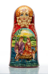 Nested doll - a Old national Russian doll of handwork.