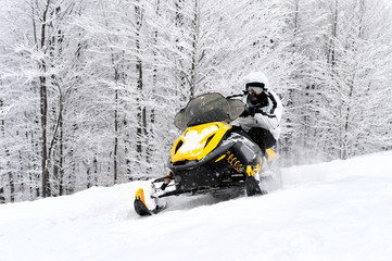 Man on snowmobile