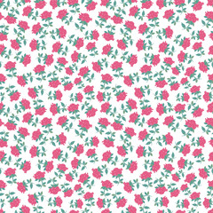 Small pretty roses seamless pattern