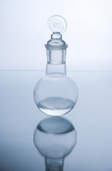 Test-tube with blue liquid isolated