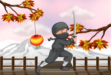 A ninja with a sword © GraphicsRF