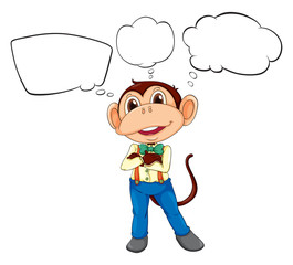 A male monkey with blank callouts