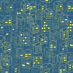 Seamless pattern with houses
