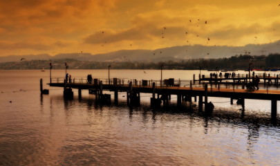 Fototapeta na wymiar lac de Zurich