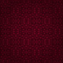 Ornate red tile vintage wallpaper design